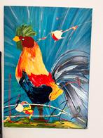 Schilderij kip op doek, Ophalen