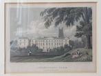 Cirencester park mooie antieke ingelijste ets uit Engeland., Antiek en Kunst, Kunst | Etsen en Gravures, Ophalen of Verzenden