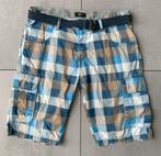 SHORT Geruit Bermuda mt XL met riem SOHO  korte broek, Maat 52/54 (L), Blauw, Ophalen of Verzenden, Soho