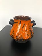 Vintage keramieke vaas oranje zwart, Antiek en Kunst, Antiek | Keramiek en Aardewerk, Ophalen of Verzenden