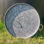 Dienblad zink rond decoratieschaal, Huis en Inrichting, Woonaccessoires | Dienbladen, Ophalen, Zo goed als nieuw, Rond, Metaal