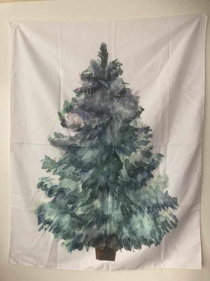 Kerstboom wanddoek decoratie print kerst doek 70x90cm Nieuw, Diversen, Kerst, Nieuw, Ophalen of Verzenden