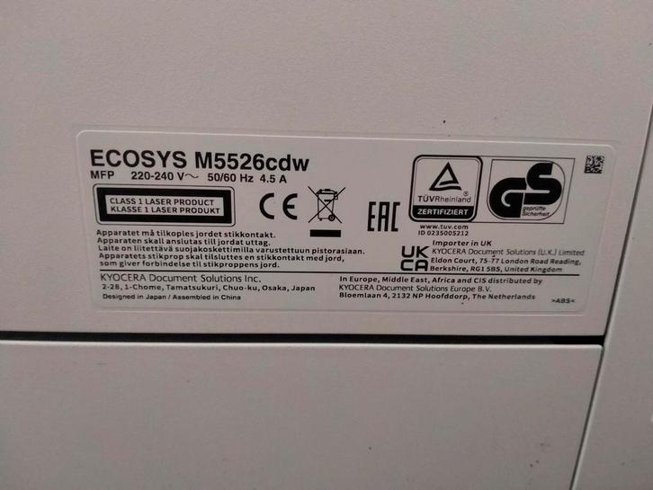 Kyocera ECOSYS M5526cdw All-in-One Laserprinter, Computers en Software, Printers, Zo goed als nieuw, All-in-one, Faxen, Kleur printen