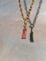 handgemaakte gouden hanger met ruwe roze toermalijn uniek, Overige voorstellingen, Verzenden, Nieuw, Roze