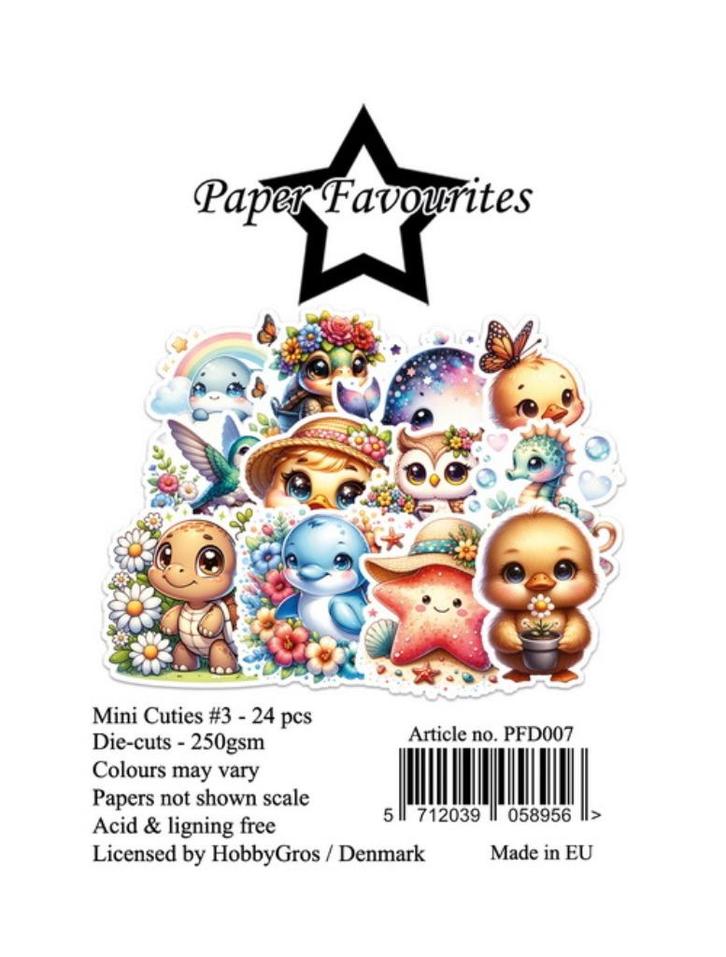 Paper Favourites Die-Cuts Mini Cuties 3 PFD007, Hobby en Vrije tijd, Scrapbooking, Nieuw, Papier of Karton, Overige merken, Ophalen of Verzenden