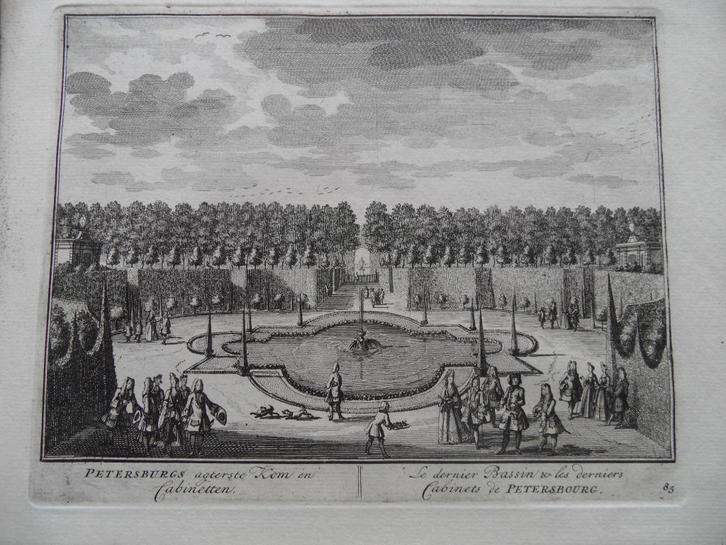 85 Nigtevecht Petersburg Kopergravure 1719, Antiek en Kunst, Kunst | Etsen en Gravures, Ophalen of Verzenden