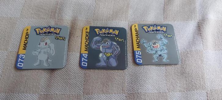 pokemon magneten panini staks Machop Machoke Machamp, Hobby en Vrije tijd, Verzamelkaartspellen | Pokémon, Nieuw, Overige typen