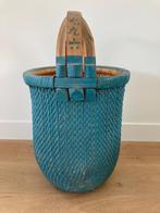 Vroeg antieke Chinese Rijstmand | Plukmand | Blauw, Huis en Inrichting, Mand, Ophalen of Verzenden, Zo goed als nieuw, Ovaal