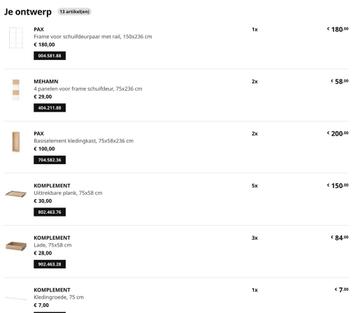 Complete Ikea Pax kledingkast met schuifdeuren (nieuw €840) - afbeelding 8