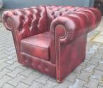 Nieuwe Chesterfield club fauteuil rood leer + GRATIS BEZORGD, Huis en Inrichting, Chesterfield, Nieuw, Ophalen of Verzenden, 100 tot 125 cm