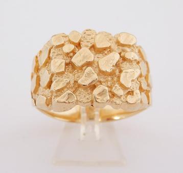 Zware 18 karaat 750 Gouden Piet Piet Herenring Croco Ring beschikbaar voor biedingen