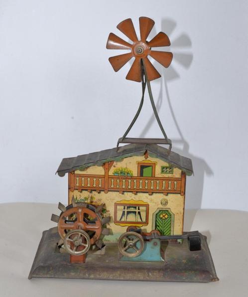 Stoom speelgoed aandrifmodel - huisje met waterrad, Antiek en Kunst, Antiek | Speelgoed, Ophalen of Verzenden