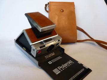 vintage Polaroid SX-70 bruin, aluminium leren paraattas beschikbaar voor biedingen