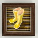 Regenlaarzen op parket vloer, Antiek en Kunst, Kunst | Schilderijen | Modern, Ophalen of Verzenden