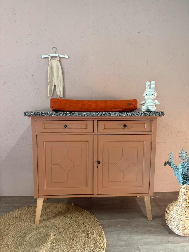 Vintage commode met marmer blad, Kinderen en Baby's, Kinderkamer | Commodes en Kasten, Nieuw, Commode, 90 tot 105 cm, 100 cm of meer