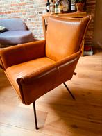 4 leren eetkamerstoelen Jess Design Sanne cognac, Huis en Inrichting, Stoelen, Ophalen, Gebruikt, Bruin, Leer