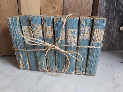 Zeer decoratieve oude franse boekjes zachtlbauwe kleur, Antiek en Kunst, Curiosa en Brocante, Verzenden