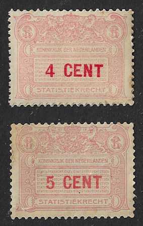 2  verschillende belastingzegels statistiekrecht, Postzegels en Munten, Postzegels | Nederland, Verzenden