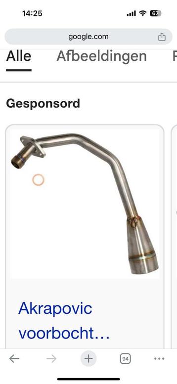 Gezocht: akrapovic voorbocht 4t 2v ! beschikbaar voor biedingen