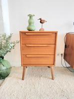 Vintage WK Möbel teakhouten ladekastje, Huis en Inrichting, Kasten | Ladekasten, Ophalen, 50 tot 100 cm, Zo goed als nieuw, 3 of 4 laden