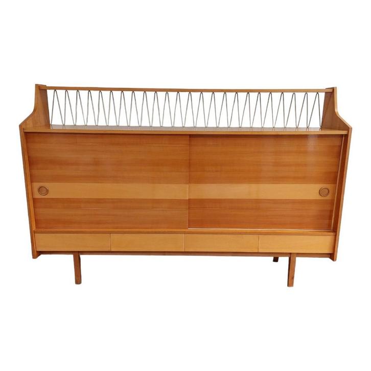 Groot vintage dressoir, sideboard, Huis en Inrichting, Kasten | Dressoirs, Gebruikt, 200 cm of meer, 25 tot 50 cm, Met lade(s)