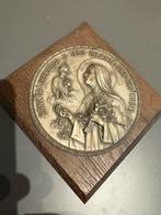 Religieuze plaquette Sint-Theresia  Jezus op houten paneel, Verzenden, Zo goed als nieuw