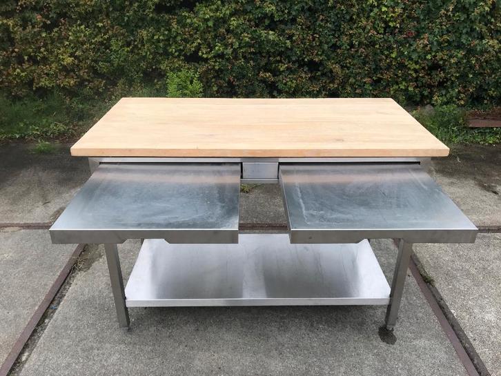 Degelijke kwaliteit RVS buitenkeuken meubel + lade werkblad, Tuin en Terras, Buitenkeukens, Zo goed als nieuw, Gas, Ophalen