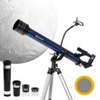Sterrenkijker telescoop op statief met zonnefilter, Ophalen, Lenzentelescoop (refractor), Met statief, Zo goed als nieuw