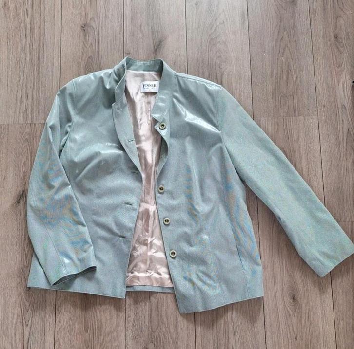 Fisser damesjasje mintgroen maat 44, Kleding | Dames, Jasjes, Kostuums en Pakken, Zo goed als nieuw, Jasje, Maat 42/44 (L), Groen
