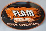Emaille deurpostje Flam Super Lubrifiant, Ophalen of Verzenden, Zo goed als nieuw, Reclamebord