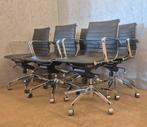 Eames stijl bureaustoelen, zwart leer & aluminium, Ophalen, Vergader- of Presentatieruimte, N.v.t, N.v.t