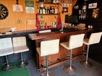 Bruine Bar met barkrukken en koelkast, Huis en Inrichting, Barren, Ophalen of Verzenden