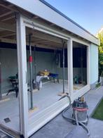 Hardhouten Schuifpui + Vast Raam (Zonder Glas), Doe-het-zelf en Verbouw, Deuren en Horren, Ophalen, Schuifdeur, Hout, 120 cm of meer