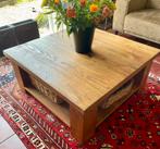 Massief eiken salontafel 1.00x1.00, geolied, Huis en Inrichting, Ophalen, Gebruikt, 100 tot 150 cm, Vierkant