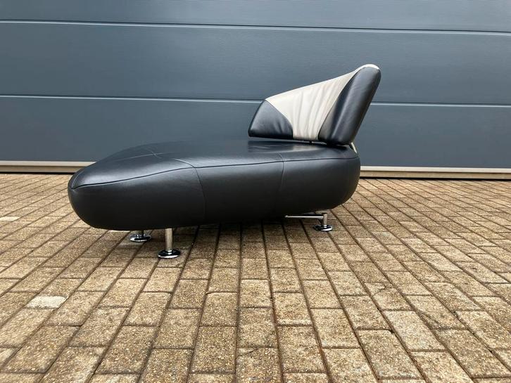 Leolux Kikko Chaise longue relax Senso leder zwart alsNIEUW!, Huis en Inrichting, Fauteuils, Zo goed als nieuw, Ophalen of Verzenden