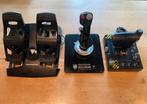 Thrustmaster Warthog Joystick-Saitek Rhino Throttle-Rudder, Computers en Software, Joysticks, Ophalen of Verzenden, Gebruikt, Thustmaster