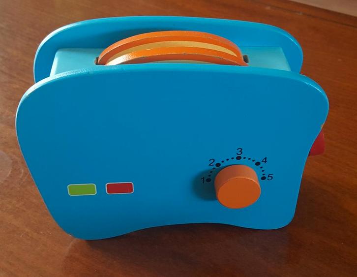 Houten broodrooster met 2 boterhammen., Kinderen en Baby's, Speelgoed | Houten speelgoed, Zo goed als nieuw, Overige typen, Ophalen of Verzenden