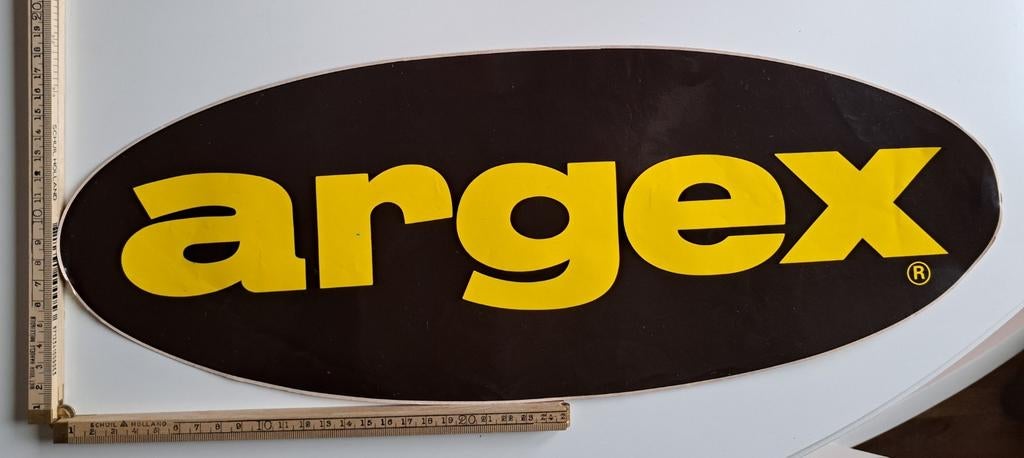 Vitra mega grote sticker Argex merk logo 48 cm doorsnede, Verzamelen, Ophalen of Verzenden, Zo goed als nieuw