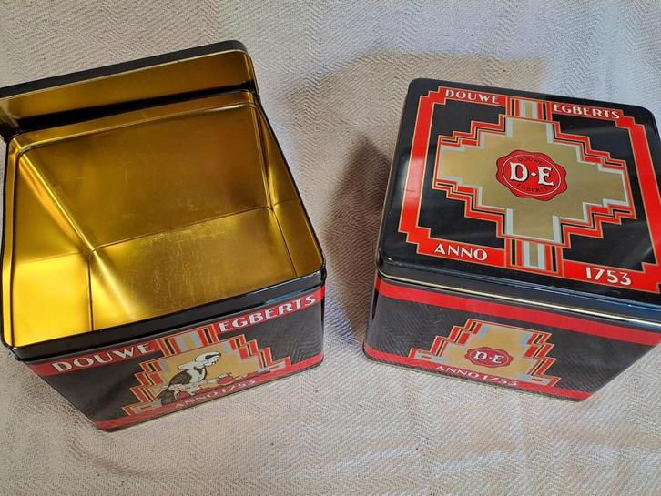 2 Douwe Egberts Bewaarblikken - Groot, Antiek en Kunst, Curiosa en Brocante, Ophalen of Verzenden