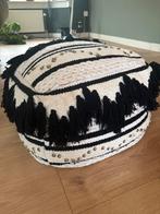 Poef Loods 5 - Zwart/Wit, Rond, Minder dan 50 cm, Ophalen of Verzenden, Zo goed als nieuw