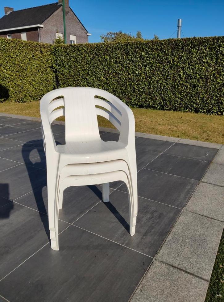 3 Hartman "Bistro" stapelbare tuinstoelen (€2,50/stuk), Tuin en Terras, Tuinstoelen, Zo goed als nieuw, Kunststof, Stapelbaar