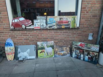 Diverse wanddecoratie - auto, route 66, alpaca beschikbaar voor biedingen