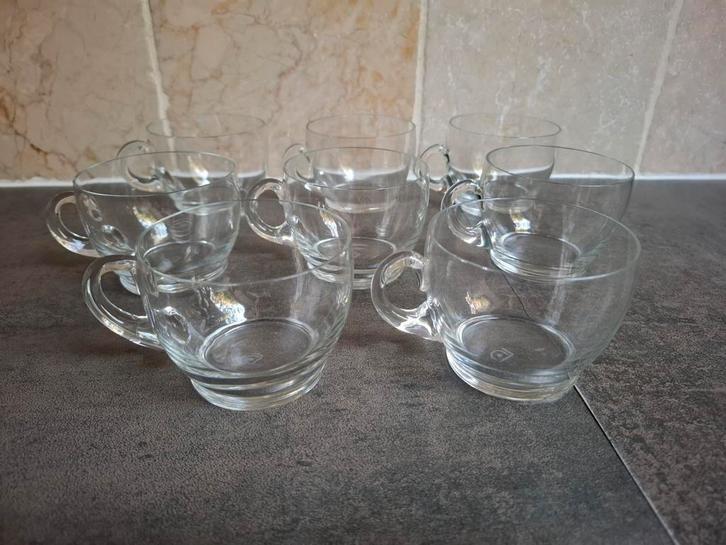 8x Vintage "Andries Copier" Leerdam bowlglazen/punchglazen., Antiek en Kunst, Antiek | Glas en Kristal, Ophalen of Verzenden