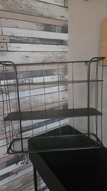 Zwart Wandkastje - Open Design. Keukenwandrek voor kruiden  beschikbaar voor biedingen