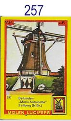 Lu257 luciferdoosje beltmolen marie antoinette zeilberg, Verzamelen, Ophalen of Verzenden, Zo goed als nieuw, Luciferdoosjes of -merken