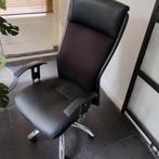 Bureaustoel Leer, Ophalen, Gebruikt, Zwart, Bureaustoel