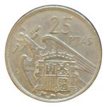 Spanje 25 Pesetas 1957, Postzegels en Munten, Munten | Europa | Niet-Euromunten, Losse munt, Overige landen, Verzenden