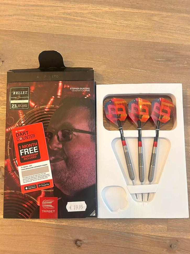 Stephen Bunting Gen5 23G swiss point, Sport en Fitness, Darts, Zo goed als nieuw, Pijlen, Ophalen of Verzenden