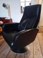 Hjort Knudsen leer fauteuil / leather relax chair, Gebruikt, Leer, Ophalen