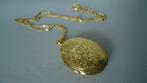Nieuw goud verguld ketting met medaillon, Sieraden, Tassen en Uiterlijk, Kettingen, Verzenden, Nieuw, Goud, Overige materialen